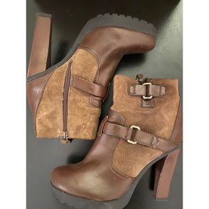 Brown Leather/Suede Booties